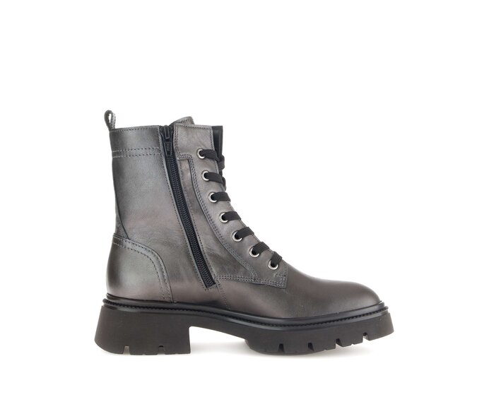Gabor Damen  Schnürstiefelette Silber - Glattleder