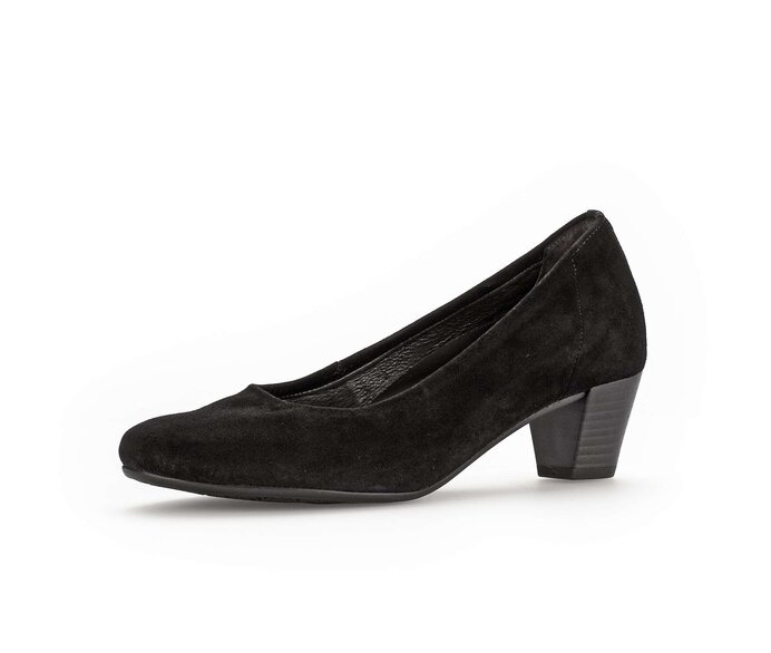 Gabor Damen  Eleganter Pumps Schwarz - Rauleder