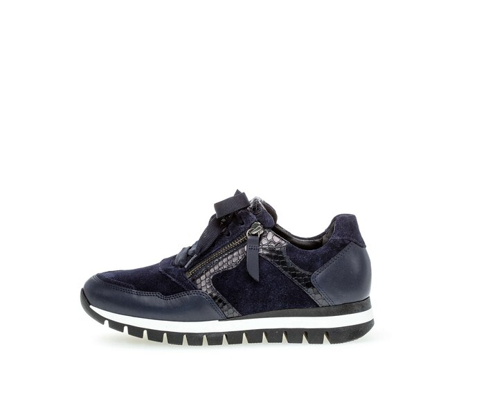 Gabor Damen Sneaker Low Blau - Materialmix Leder