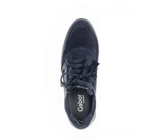 Gabor Damen  Sneaker Low Blau - Materialmix Leder