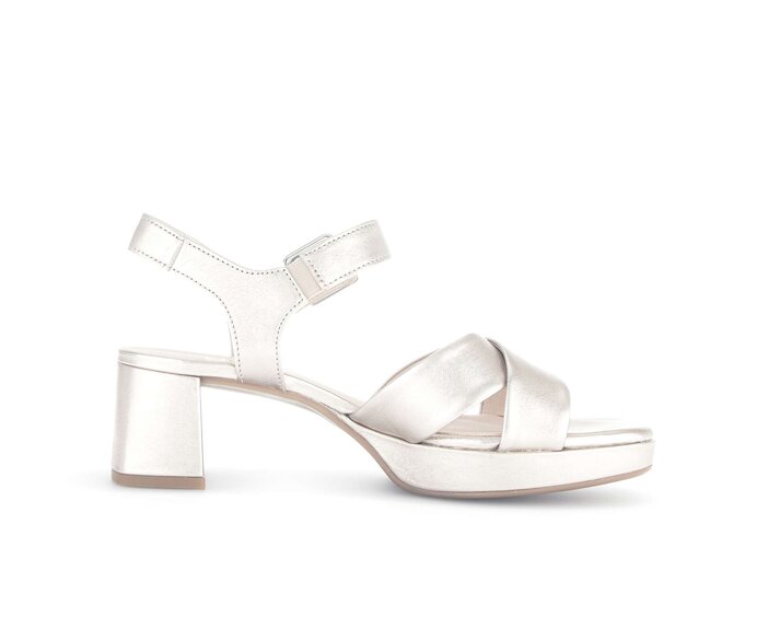 Gabor Damen  Plateau Sandale Gold - Effektleder