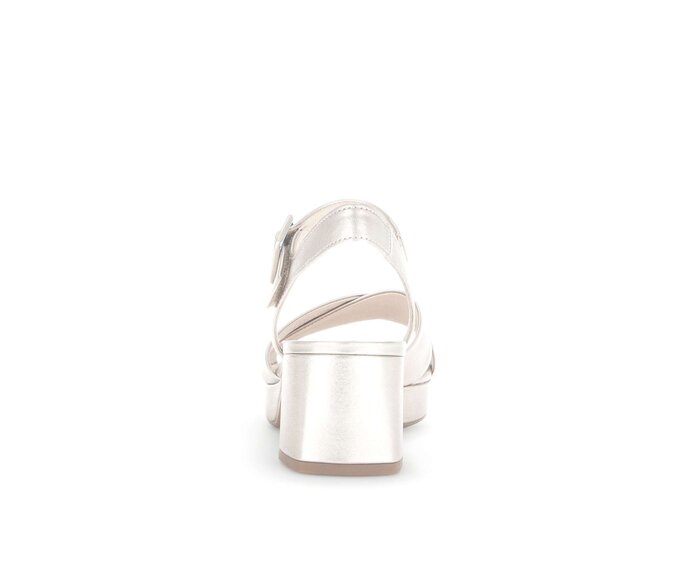 Gabor Damen  Plateau Sandale Gold - Effektleder