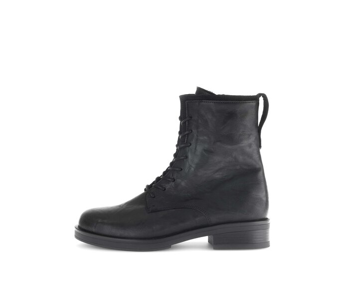 Gabor Damen Schnürstiefelette Schwarz - Glattleder