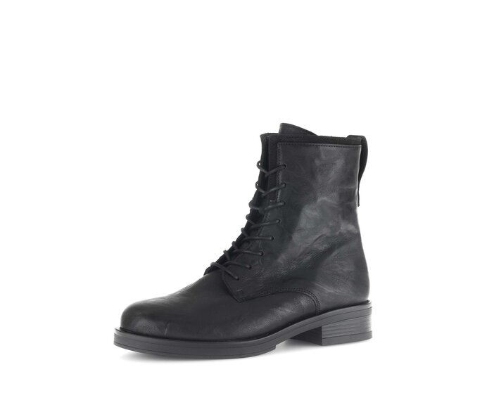 Gabor Damen  Schnürstiefelette Schwarz - Glattleder