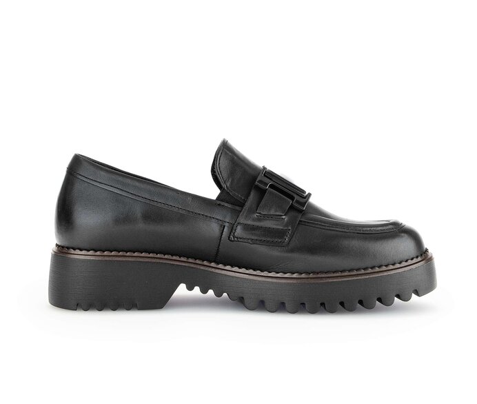 Gabor Damen  Loafer Schwarz - Glattleder