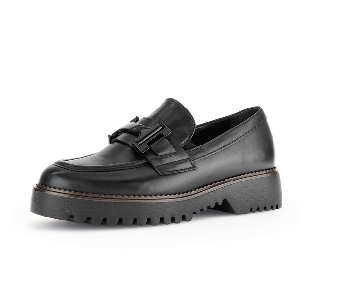 Gabor Damen  Loafer Schwarz - Glattleder
