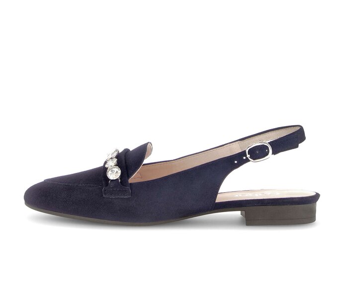 Gabor Damen Slingpumps Blau - Rauleder