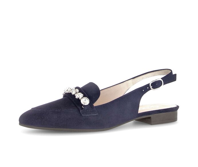 Gabor Damen  Slingpumps Blau - Rauleder
