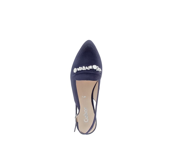 Gabor Damen  Slingpumps Blau - Rauleder