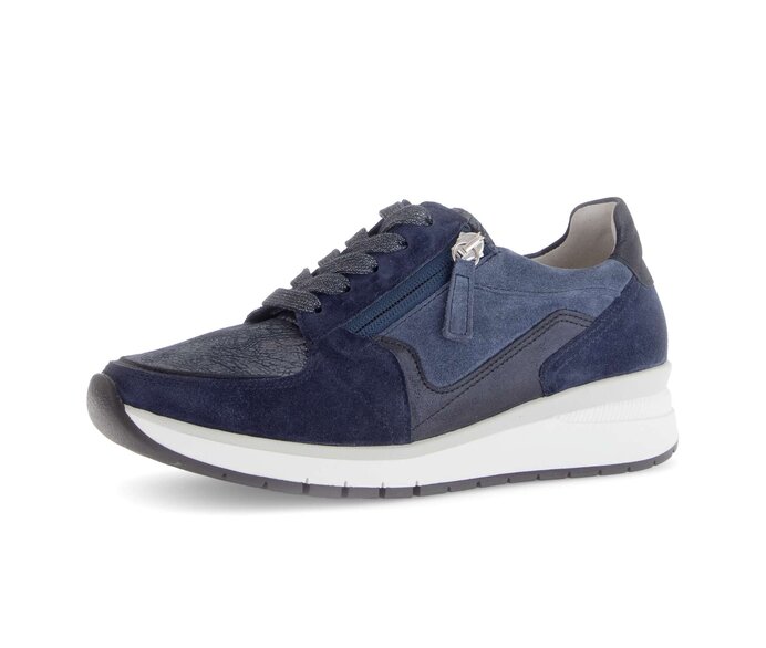 Gabor Damen  Sneaker Low Blau - Materialmix Leder/Lederimitat