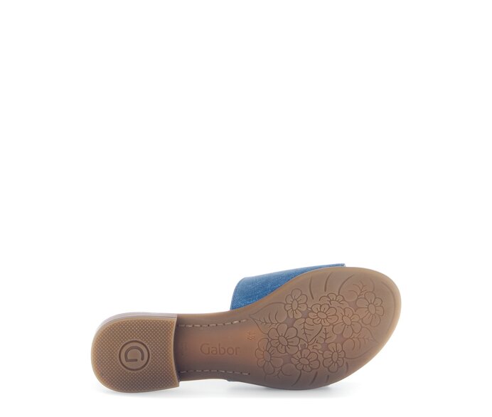Gabor Damen  Pantolette Blau - Materialmix Leder