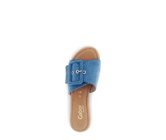 Gabor Damen  Pantolette Blau - Materialmix Leder