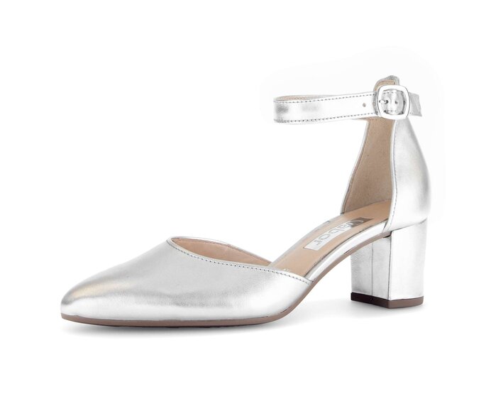 Gabor Damen  Spangenpumps Silber - Effektleder