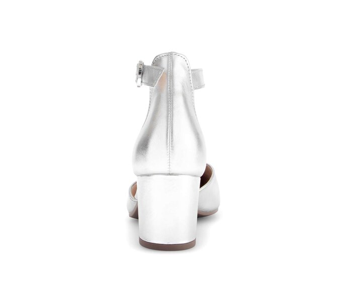 Gabor Damen  Spangenpumps Silber - Effektleder