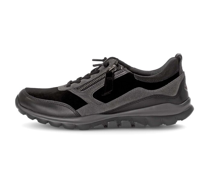 Gabor Damen Sneaker Low Schwarz - Materialmix Leder