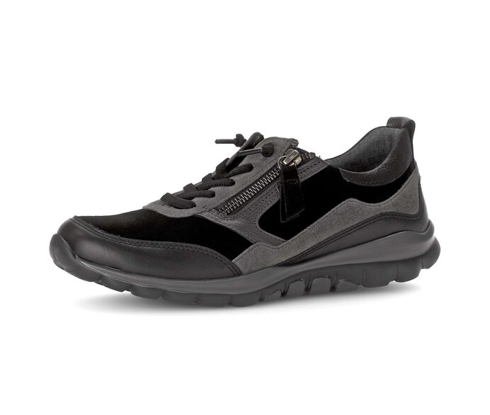 Gabor Damen  Sneaker Low Schwarz - Materialmix Leder
