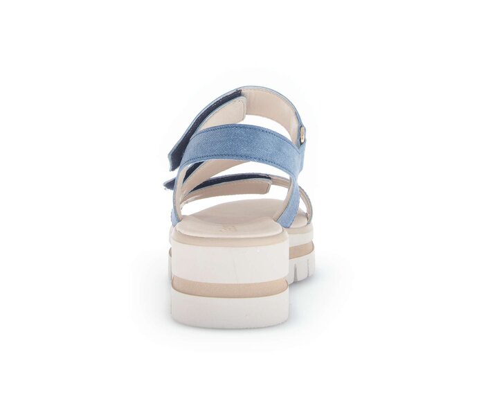 Gabor Damen  Plateau Sandale Blau - Rauleder