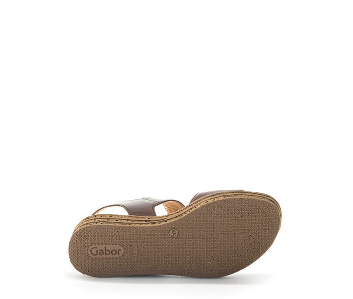 Gabor Damen  Plateau Sandale Braun - Glattleder
