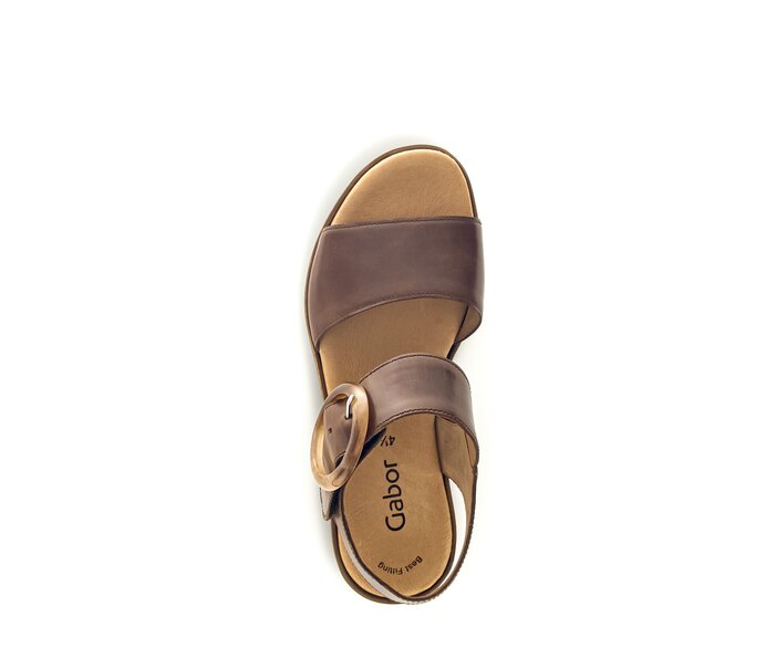 Gabor Damen  Plateau Sandale Braun - Glattleder