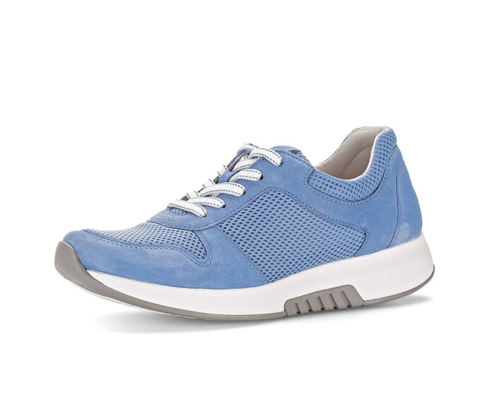 Gabor Damen  Sneaker Low Blau - Materialmix Lederimitat