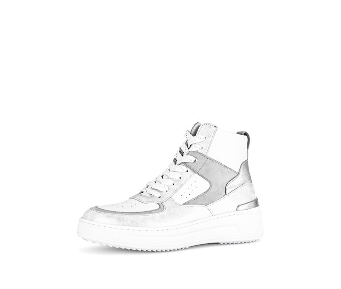 Gabor Damen  Sneaker High Silber - Materialmix Leder