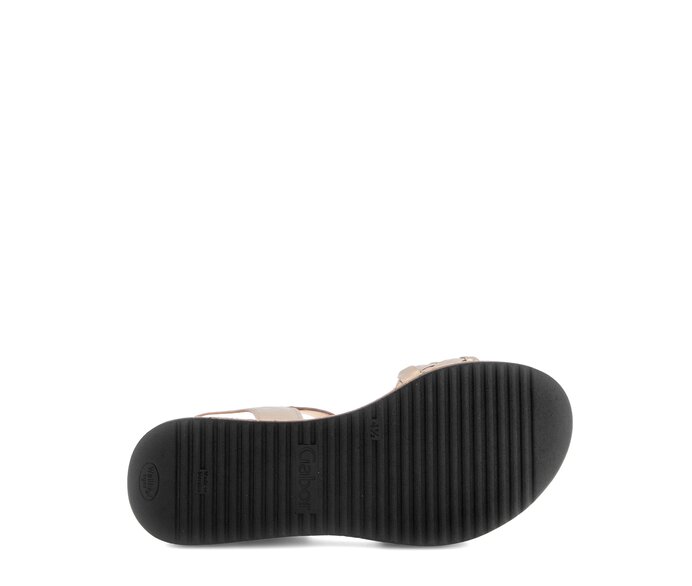 Gabor Damen  Plateau Sandale Gold - Effektleder