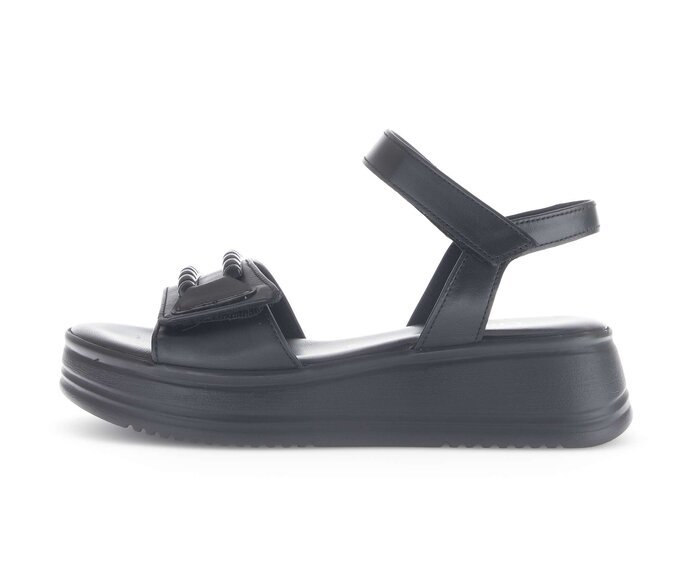 Gabor Damen Plateau Sandale Schwarz - Glattleder