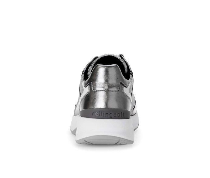 Gabor Damen  Sneaker Low Silber - Materialmix Leder/Lederimitat