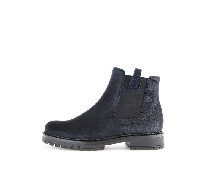 Gabor Damen Chelsea Boot Blau - Materialmix Leder