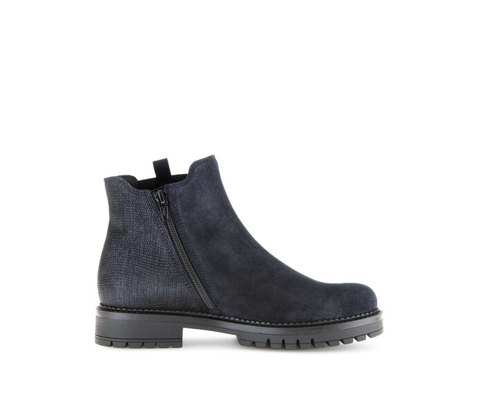 Gabor Damen  Chelsea Boot Blau - Materialmix Leder