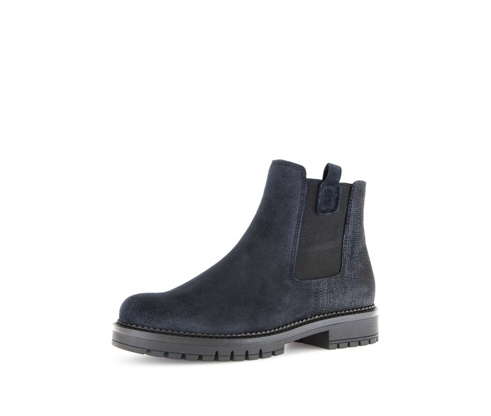 Gabor Damen  Chelsea Boot Blau - Materialmix Leder