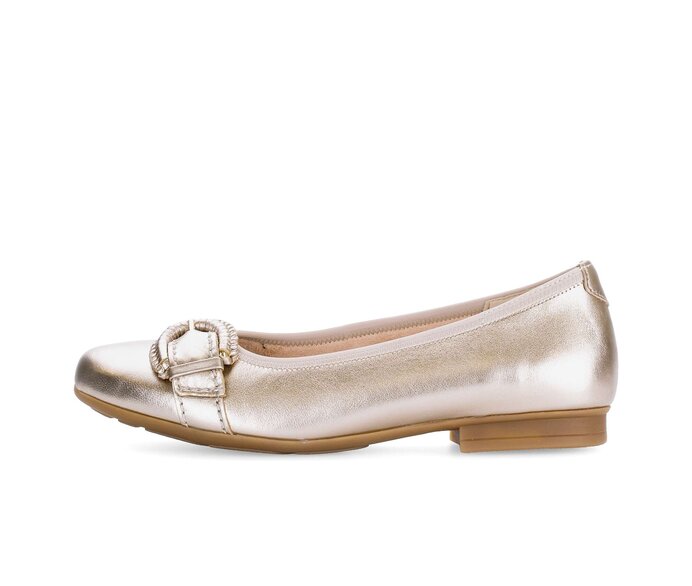 Gabor Damen Eleganter Ballerina Gold - Effektleder