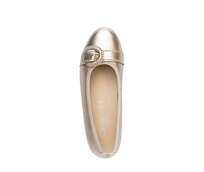 Gabor Damen  Eleganter Ballerina Gold - Effektleder