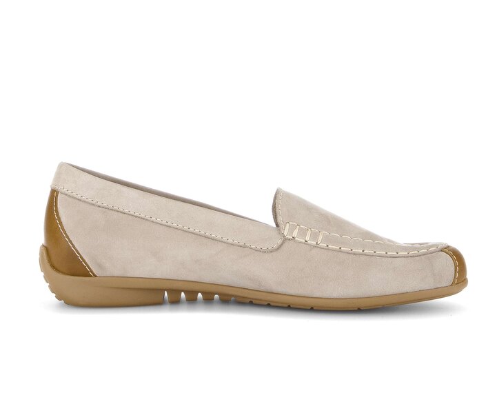 Gabor Damen  Mokassin Beige - Materialmix Leder