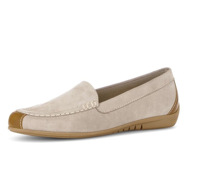 Gabor Damen  Mokassin Beige - Materialmix Leder