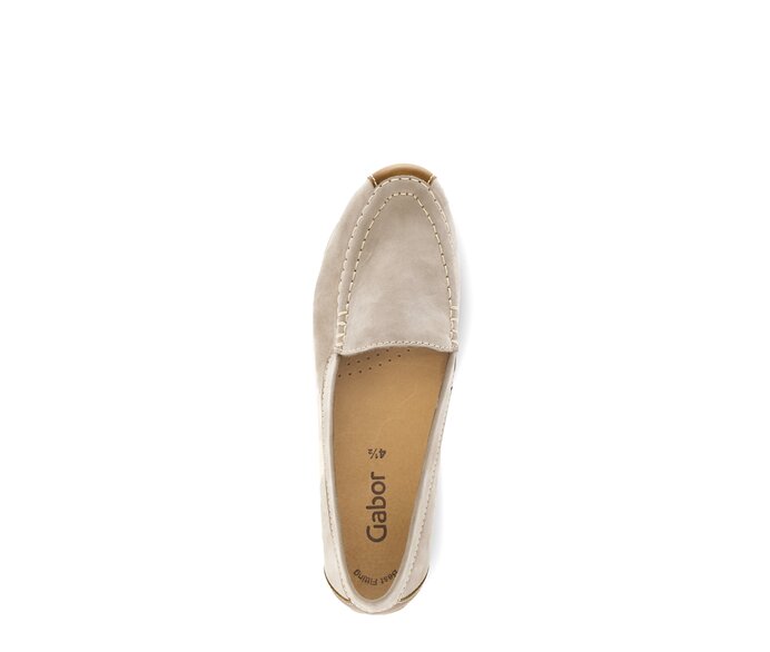 Gabor Damen  Mokassin Beige - Materialmix Leder