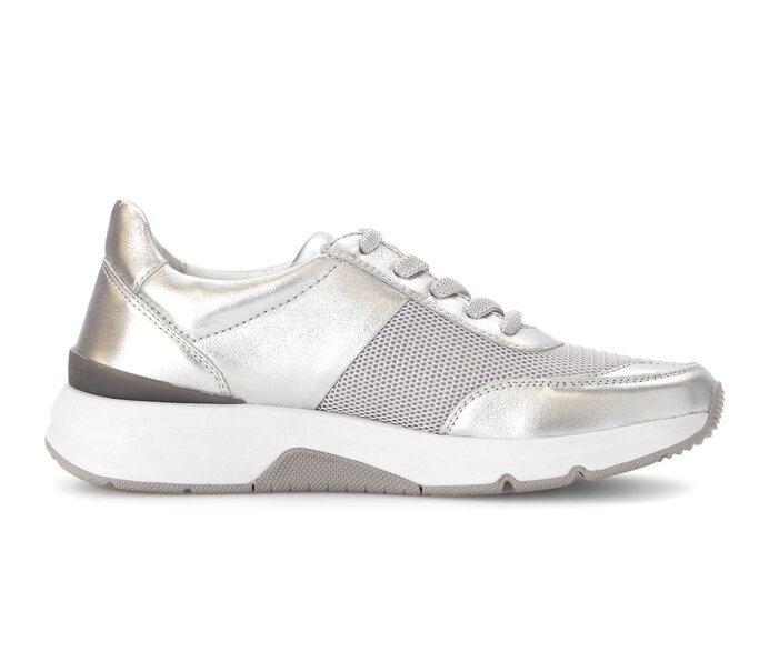 Gabor Damen  Sneaker Low Silber - Materialmix Leder/Lederimitat