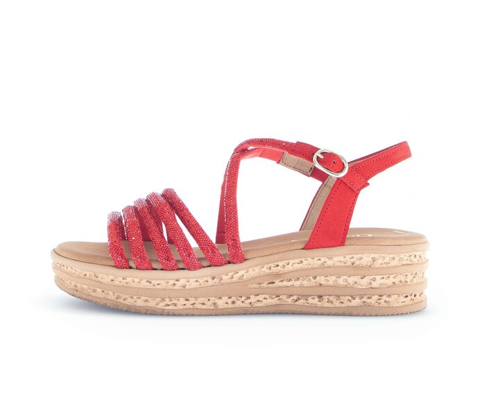 Gabor Damen Plateau Sandale Rot - Materialmix Leder/Lederimitat