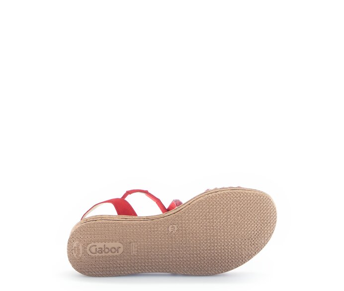 Gabor Damen  Plateau Sandale Rot - Materialmix Leder/Lederimitat
