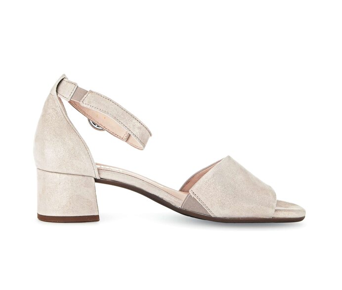 Gabor Damen  Riemchensandale Beige - Effektleder