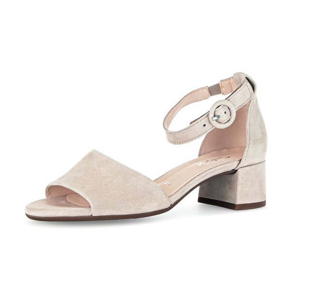 Gabor Damen  Riemchensandale Beige - Effektleder