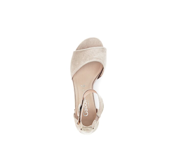 Gabor Damen  Riemchensandale Beige - Effektleder