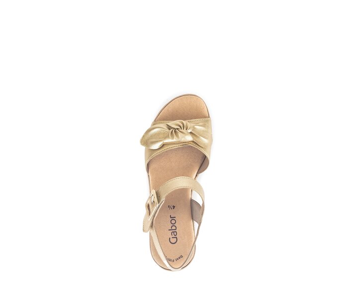 Gabor Damen  Keilsandalette Gold - Effektleder