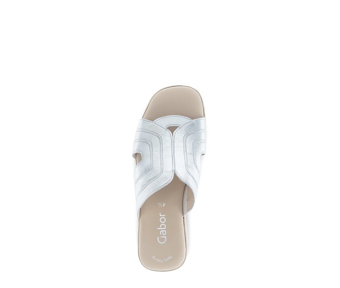 Gabor Damen  Plateau Sandale Silber - Effektleder
