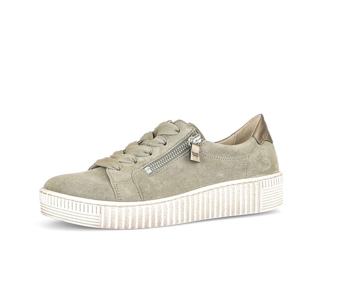 Gabor Damen  Sneaker Low Grün - Materialmix Leder