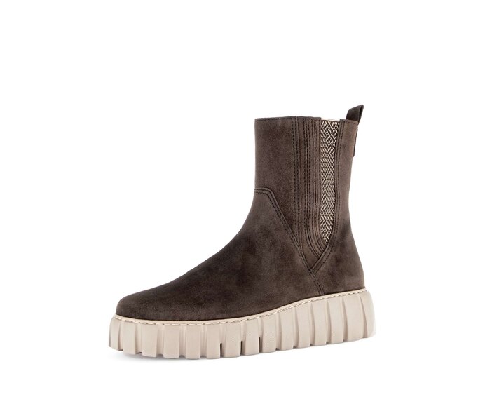 Gabor Damen  Plateau Stiefelette Braun - Rauleder