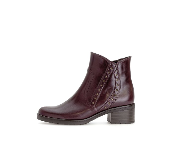 Gabor Damen Elegante Stiefelette Rot - Glattleder