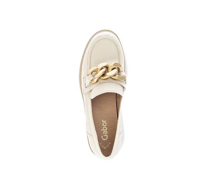 Gabor Damen  Loafer Beige - Glattleder