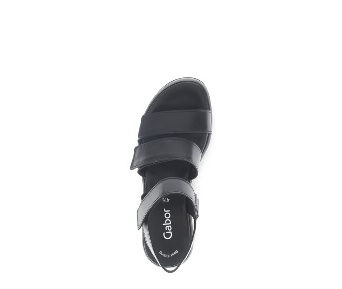 Gabor Damen  Plateau Sandale Schwarz - Glattleder