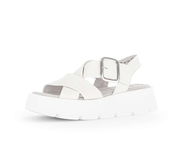 Gabor Damen  Plateau Sandale Creme - Glattleder